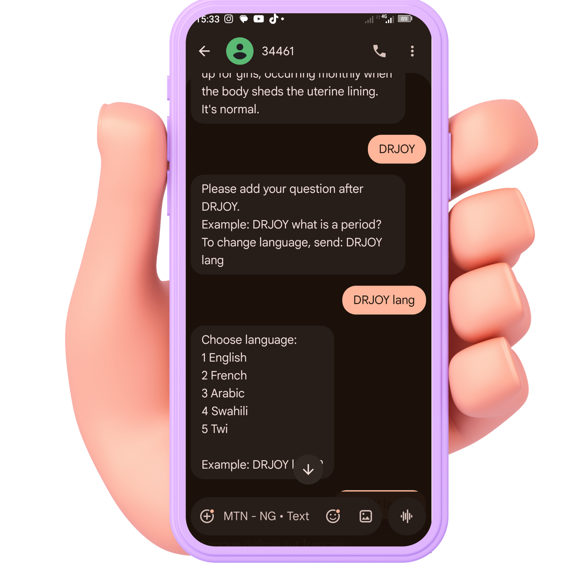 Ask Dr. Joy on SMS